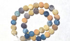 1 strand - Soft pastel yellow orange blue grey tones dragon vein agate gemstone beads 14 inches - GM379