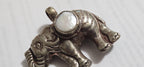 Elephant Pendant with white Pearl Inlay | Repousse Design | Large animal Nepal Pendant for Jewelry Making PM438T1