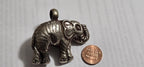Elephant Pendant with white Pearl Inlay | Repousse Design | Large animal Nepal Pendant for Jewelry Making PM438T1