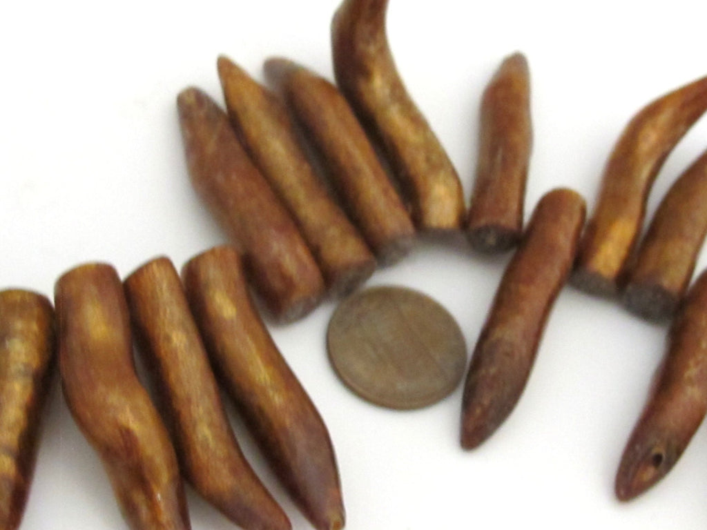 10 BEADS - Gold color branch long shape sticks 36 mm to 42 mm long - GM326