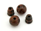 1 Guru Bead set - 3 hole Mahagony Obsidian gemstone Guru column Bead set 10 mm size - GB006A