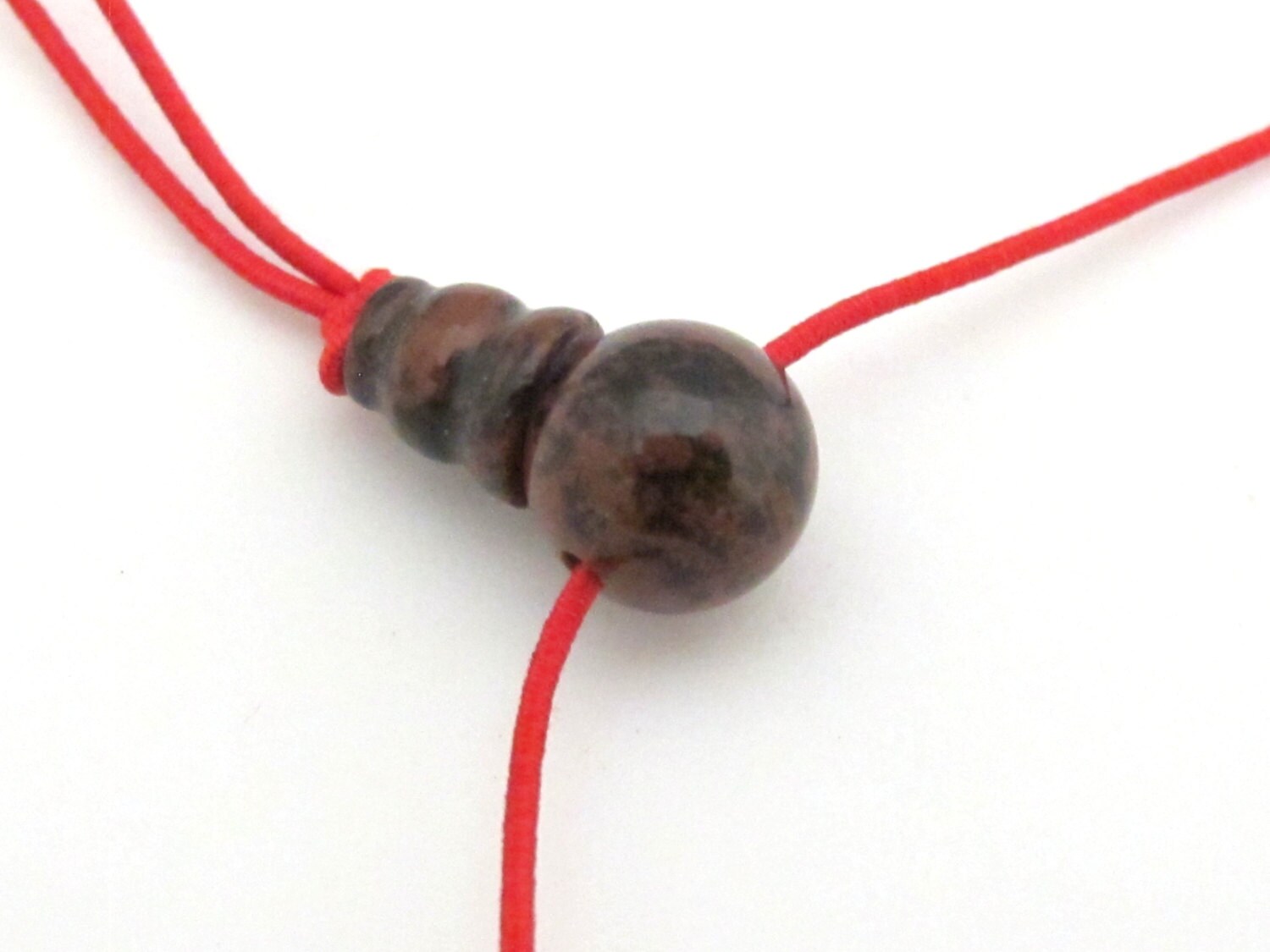 1 Guru Bead set - 3 hole Mahagony Obsidian gemstone Guru column Bead set 10 mm size - GB006A