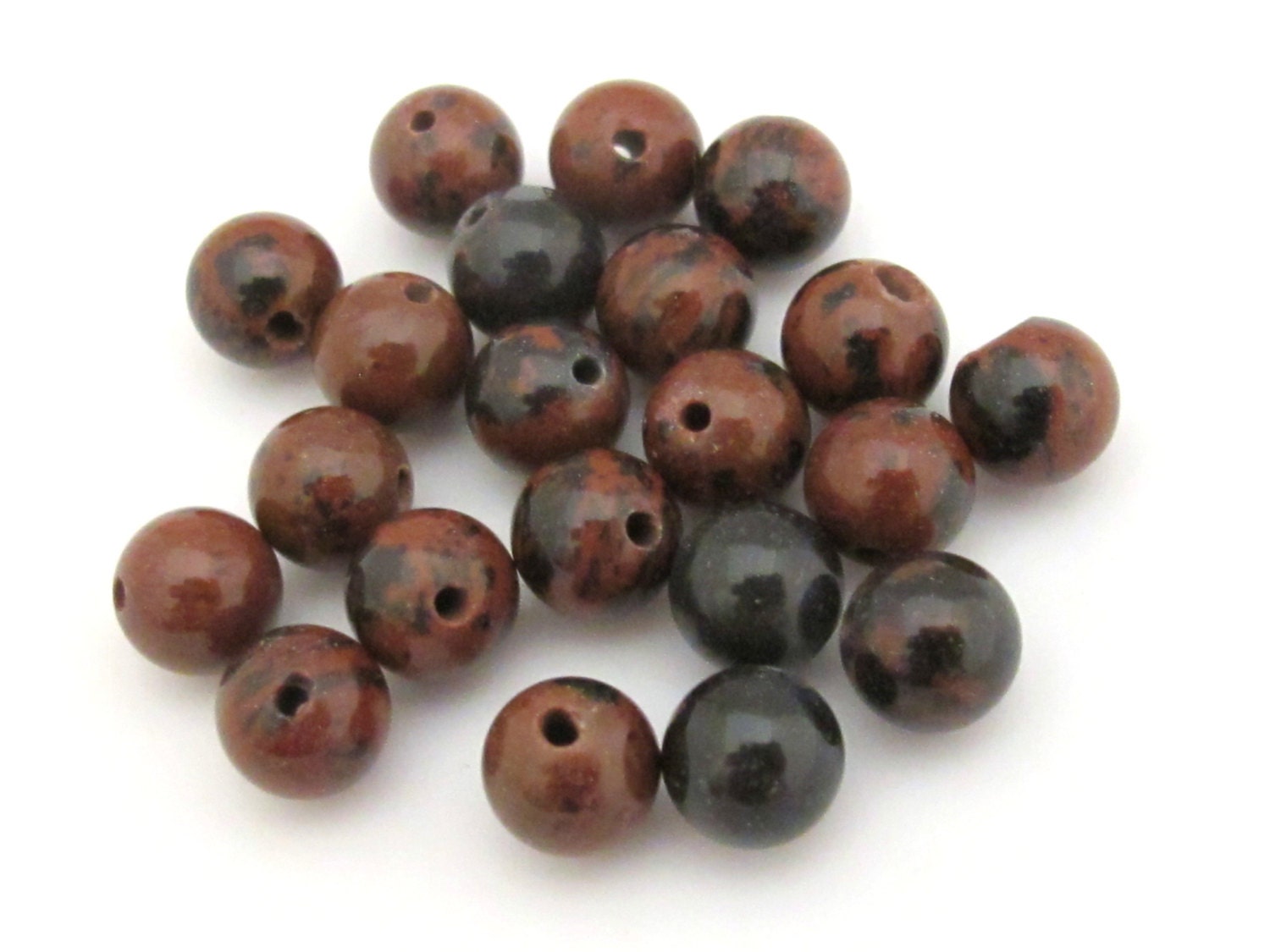 10 BEADS - Mahagony Obsidian gemstone beads 8 mm size - GB006B