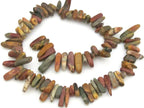 Picasso Colorful Jasper nature art stick shape beads -1 Full Strand - GM331A