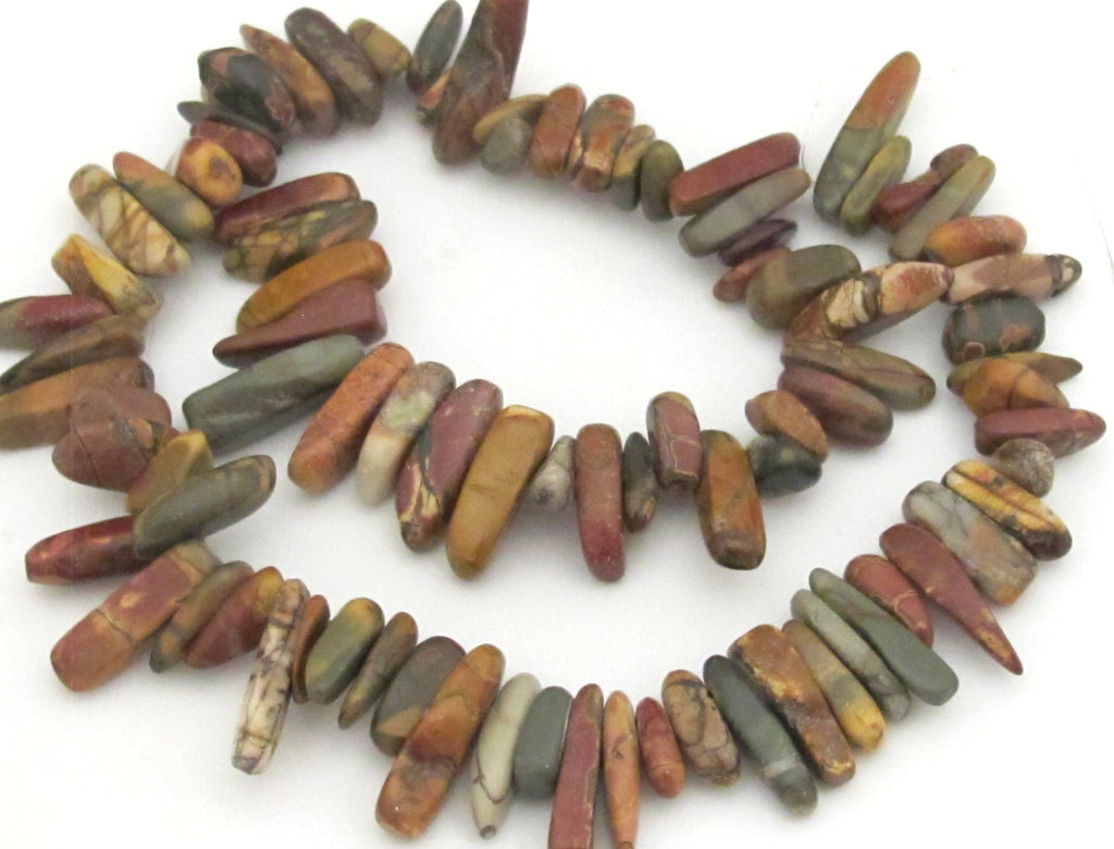 Picasso Colorful Jasper nature art stick shape beads -1 Full Strand - GM331A