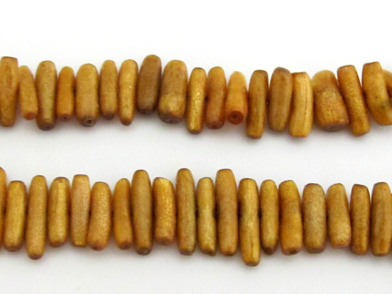 1 Full Strand 16 inches - Gold branch coral ladder style sticks 10 - 11 mm - GM333