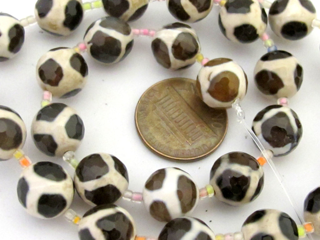 1 Full strand - Tibetan faceted agate beads 10 mm - GM334