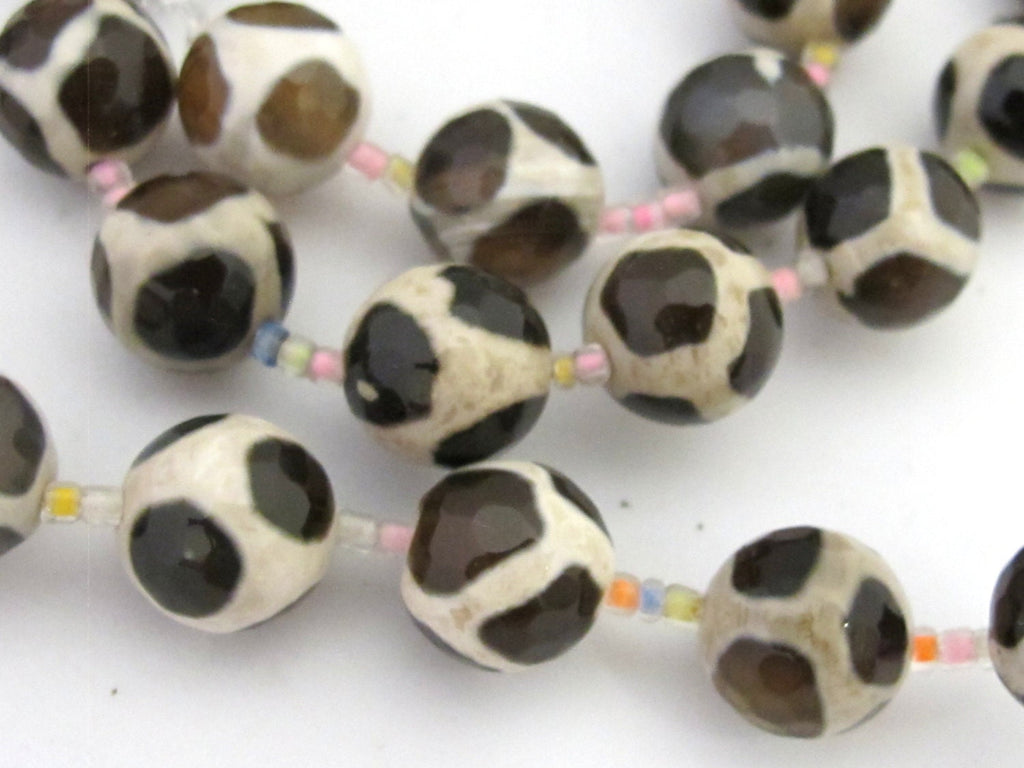 1 Full strand - Tibetan faceted agate beads 10 mm - GM334