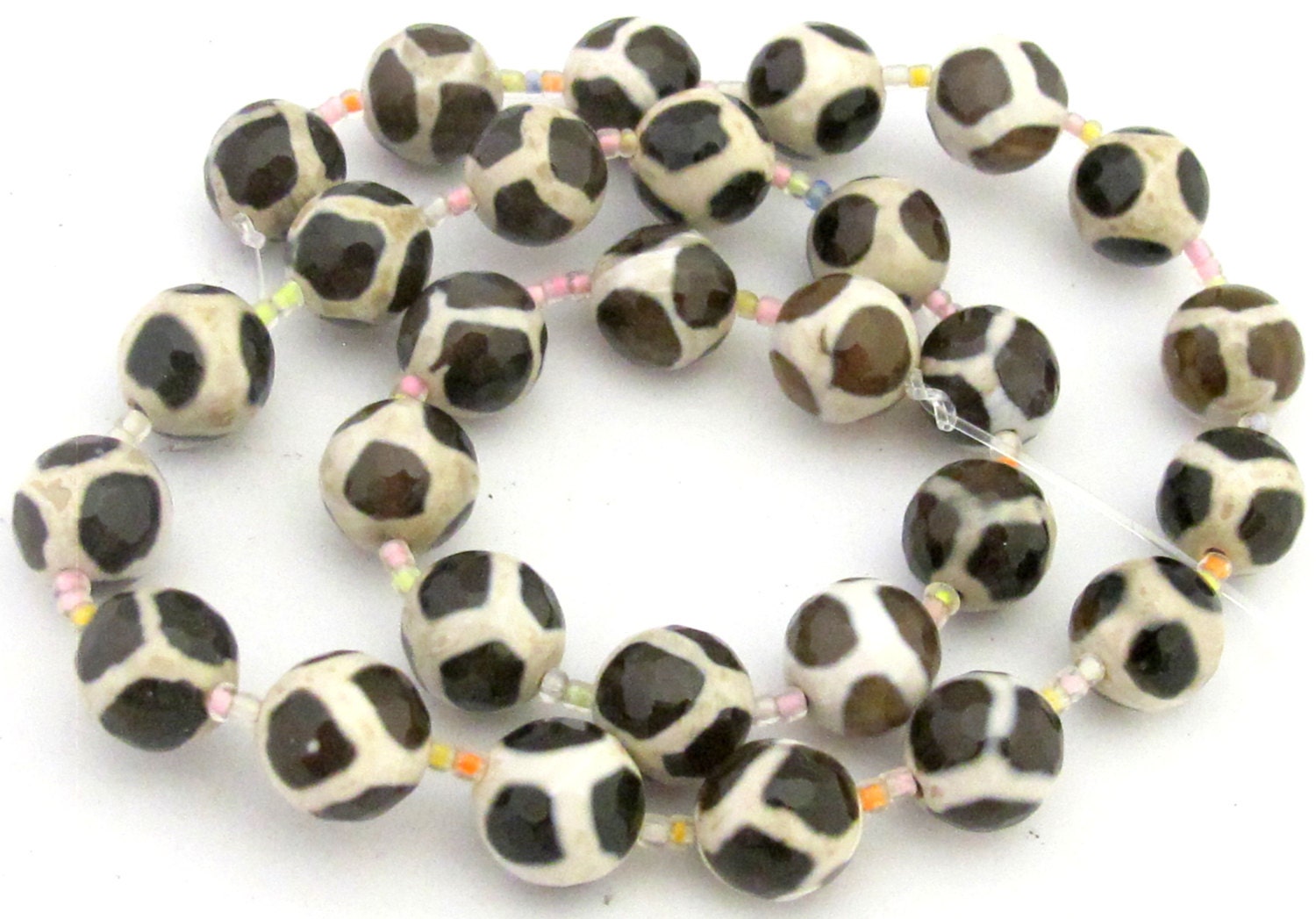 1 Full strand - Tibetan faceted agate beads 10 mm - GM334