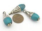 1 Pendant - Tibetan turquoise drop pendant 33 - 34 mm long - 1 pendant - PM288