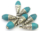 1 Pendant - Tibetan turquoise drop pendant 33 - 34 mm long - 1 pendant - PM288