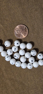 20 Beads- Round shape Dalmatian Jasper spotted white cream jasper gemstone beads 8 mm - GB008B