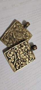 1 Pendant - Beautiful Reversible Tibetan solid Brass Mermaid pendant with reverse Lotus flower motif unique mermaid jewelry - CP073