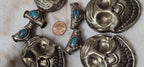 1 Large Tibetan Laughing Skull Pendant with Turquoise Inlay – Nepal Buddhist Amulet, Ethnic Tribal Jewelry Supply PM347B