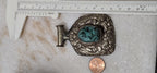 OOAK Tibetan Buddha with Veena Pendant, Lotus Seat, Antiqued Silver finish with fish repousse, Spiritual Jewelry Nepal PM346H