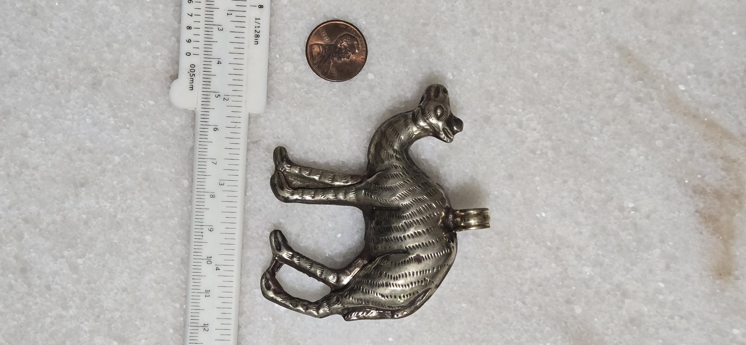 1 Pendant - Large Tibetan silver repousse carving Camel pendant from Nepal - PM346J