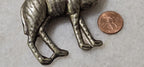 1 Pendant - Large Tibetan silver repousse carving Camel pendant from Nepal - PM346J