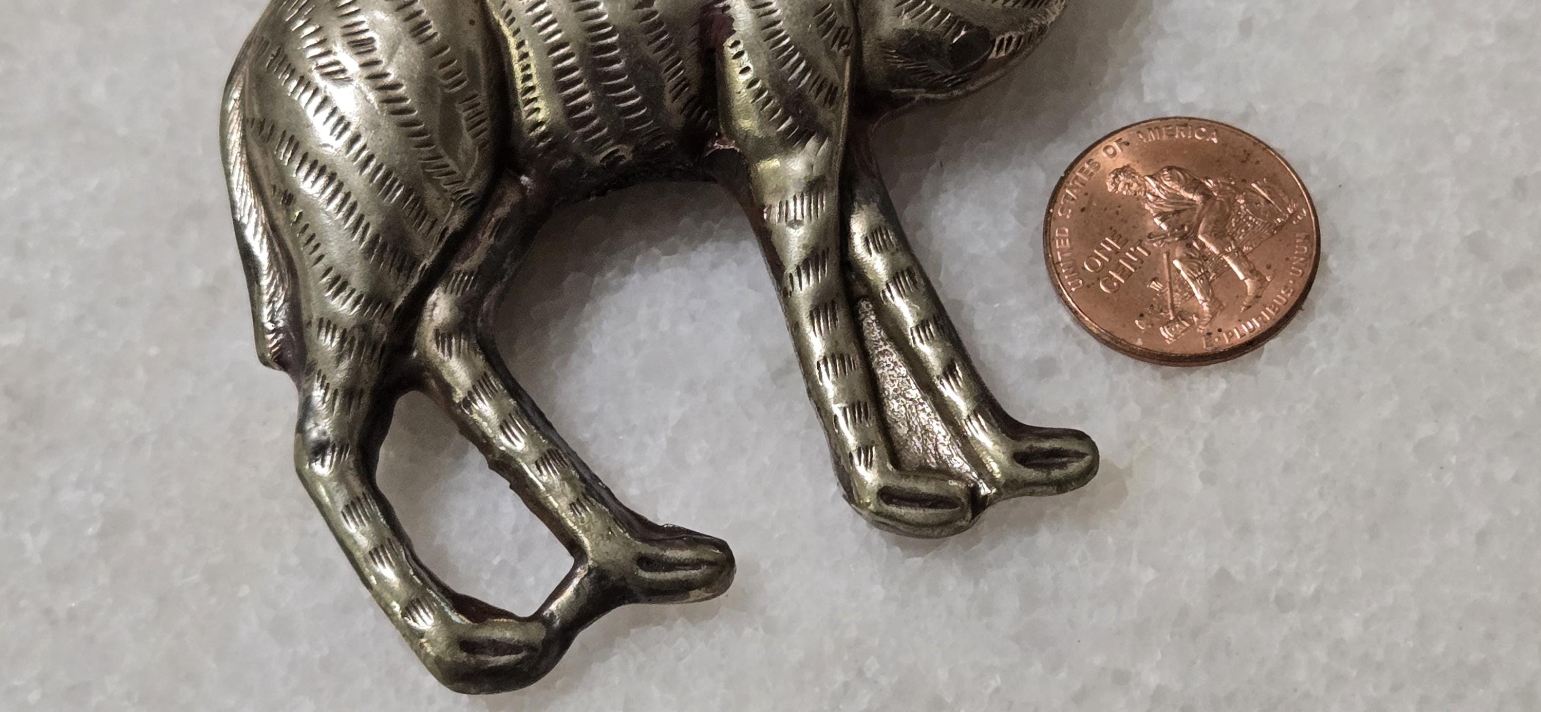 1 Pendant - Large Tibetan silver repousse carving Camel pendant from Nepal - PM346J