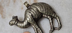 1 Pendant - Large Tibetan silver repousse carving Camel pendant from Nepal - PM346J