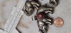 Set of 3 Elephant Pendants – Lapis, Pearl & Resin Inlay | Tibetan Repousse Design | Elephant Lovers Charm Pendants – PM346M