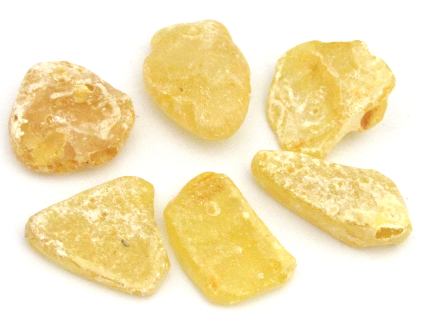 2 BEADS - Large Raw natural rough columbian copal amber beads - GM335