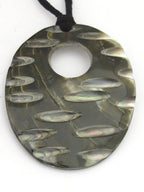 Large oval donut shape Abalone shell pendant - PM307B
