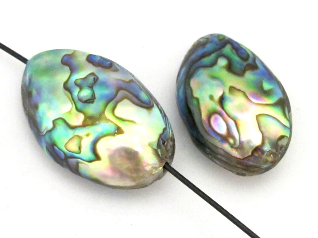 1 Bead - Large size double sided Abalone Paua Shell Beads - BD677