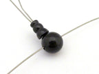 3 Guru Bead sets - 3 hole black agate gemstone Guru column Bead set 10 mm size - GB013