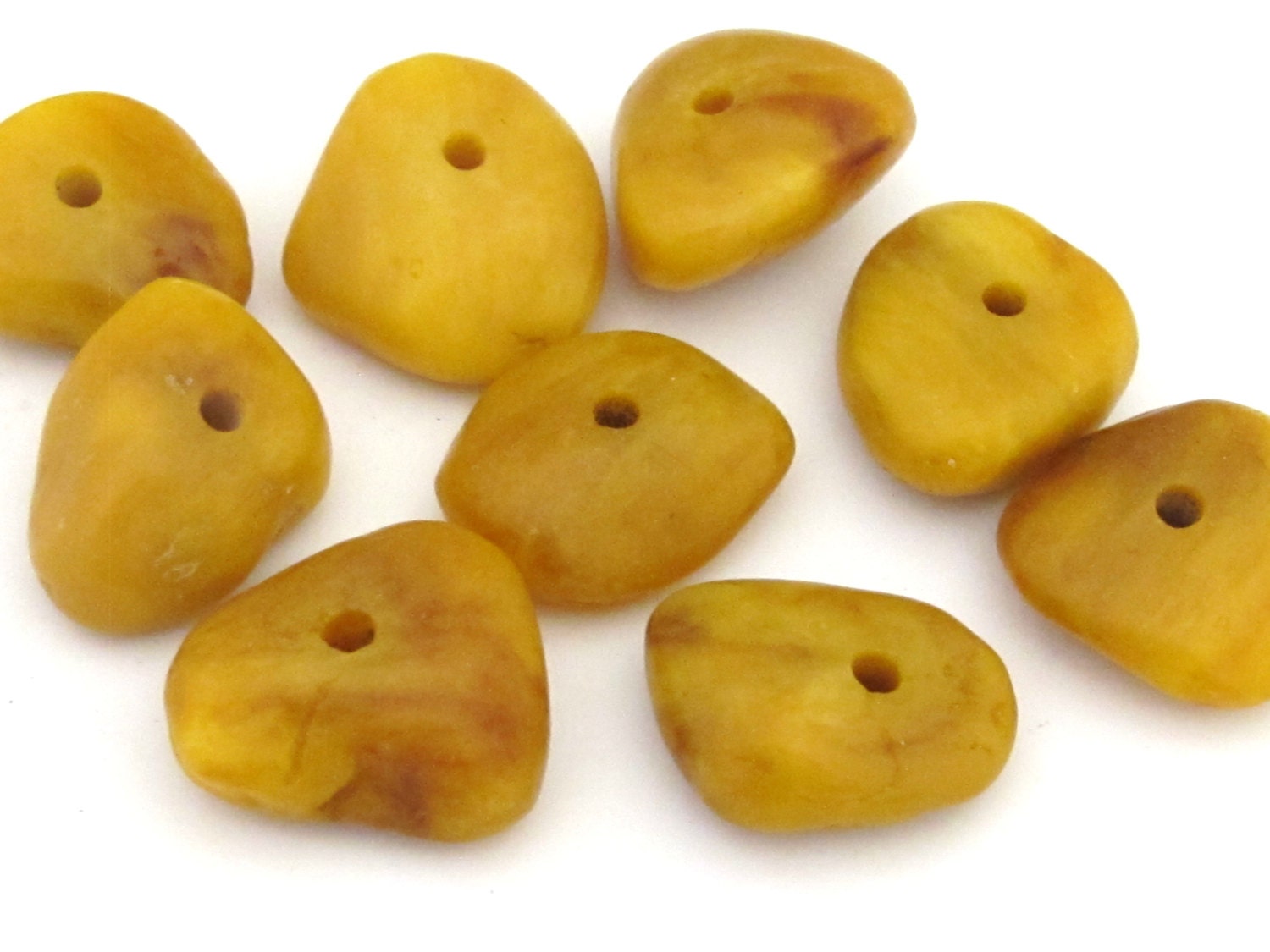2 BEADS - Medium large size Tibetan copal resin bead -varying shapes -BD679D