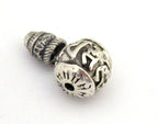 1 Guru bead set - Tibetan silver 3 hole Om mantra 12 mm size Guru Bead with Om mantra column bead - GB016