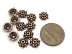 10 pieces Bead caps - Tibetan floral design copper plated bead caps 8 mm size - BD686