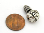 1 Guru bead set - Tibetan silver 3 hole Om mantra 12 mm size Guru Bead with Om mantra column bead - GB016