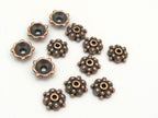 10 pieces Bead caps - Tibetan floral design copper plated bead caps 8 mm size - BD686