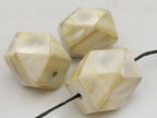 1 Bead - Large size mother of pearl shell mosaic inlay bead - BD690B