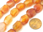 1 Full Strand 16 inches - Faceted thick Carnelian Agate gemstone nugget beads - GM344