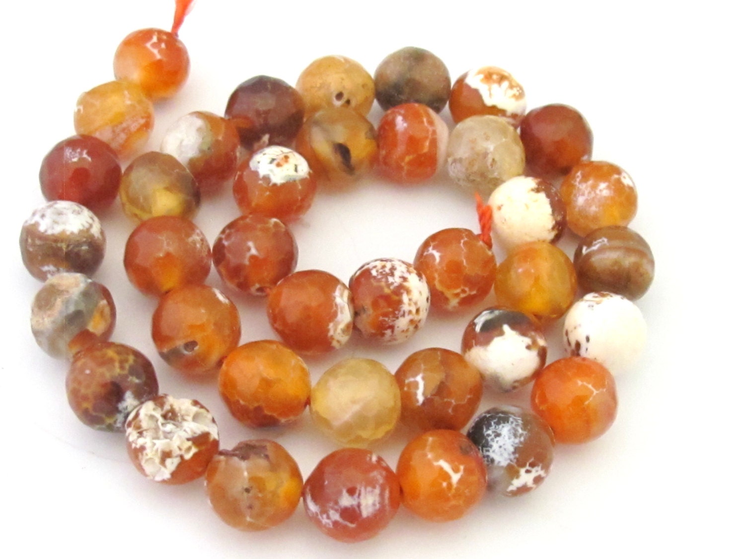 1 Strand - Faceted coffee brown agate gemstone beads 10 mm - GM349