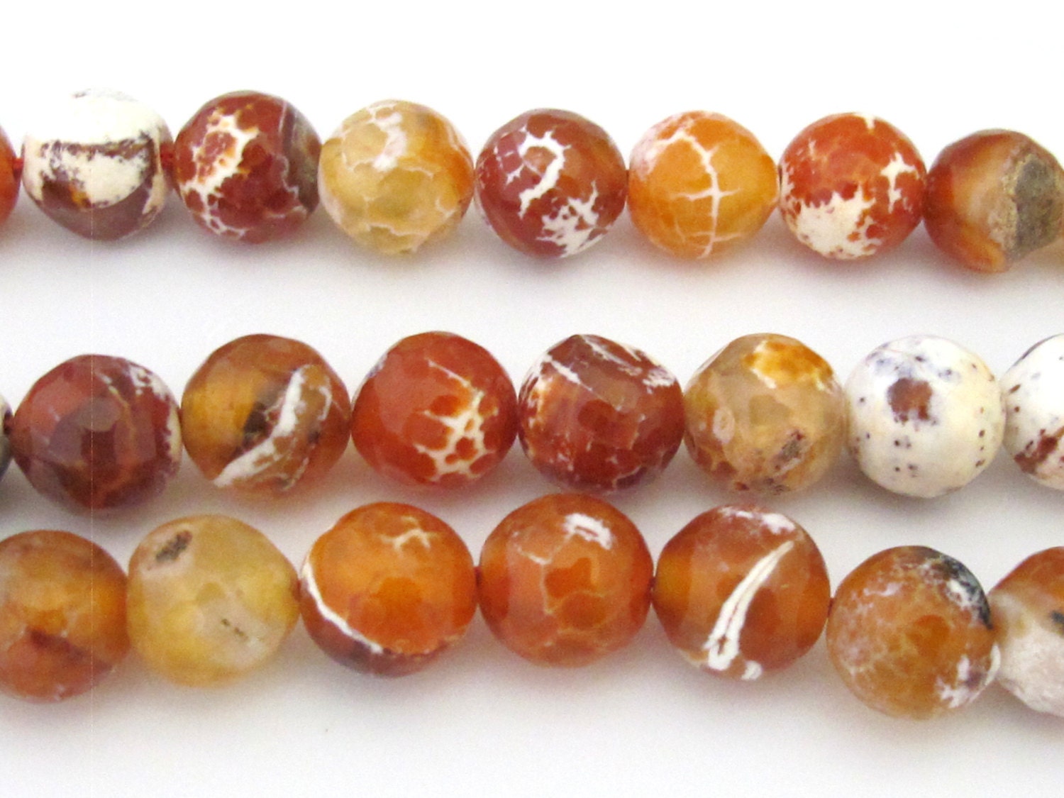 1 Strand - Faceted coffee brown agate gemstone beads 10 mm - GM349