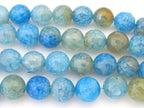 10 BEADS - Cool blue dragon veins faceted Agate gemstone beads 10 mm - GM350