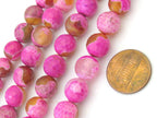10 BEADS - Beautiful pink dragon veins faceted Agate gemstone beads- GM347
