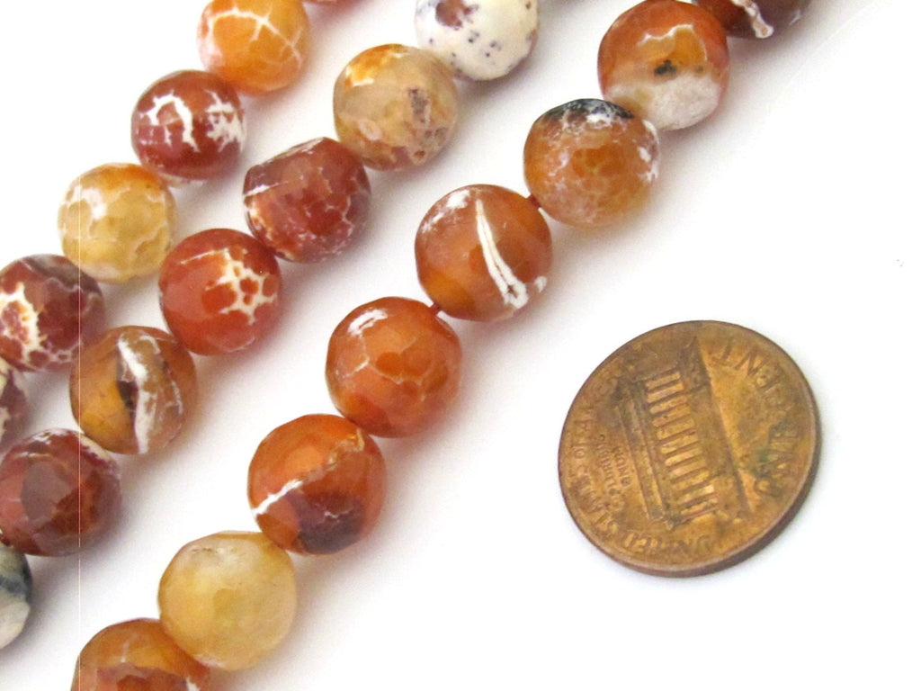 1 Strand - Faceted coffee brown agate gemstone beads 10 mm - GM349