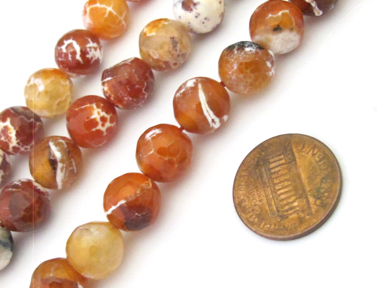 1 Strand - Faceted coffee brown agate gemstone beads 10 mm - GM349