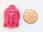 2 BEADS - buddha beads buddha jewelry making supply Hot Pink color turquoise howlite carved Buddha bead - BD702