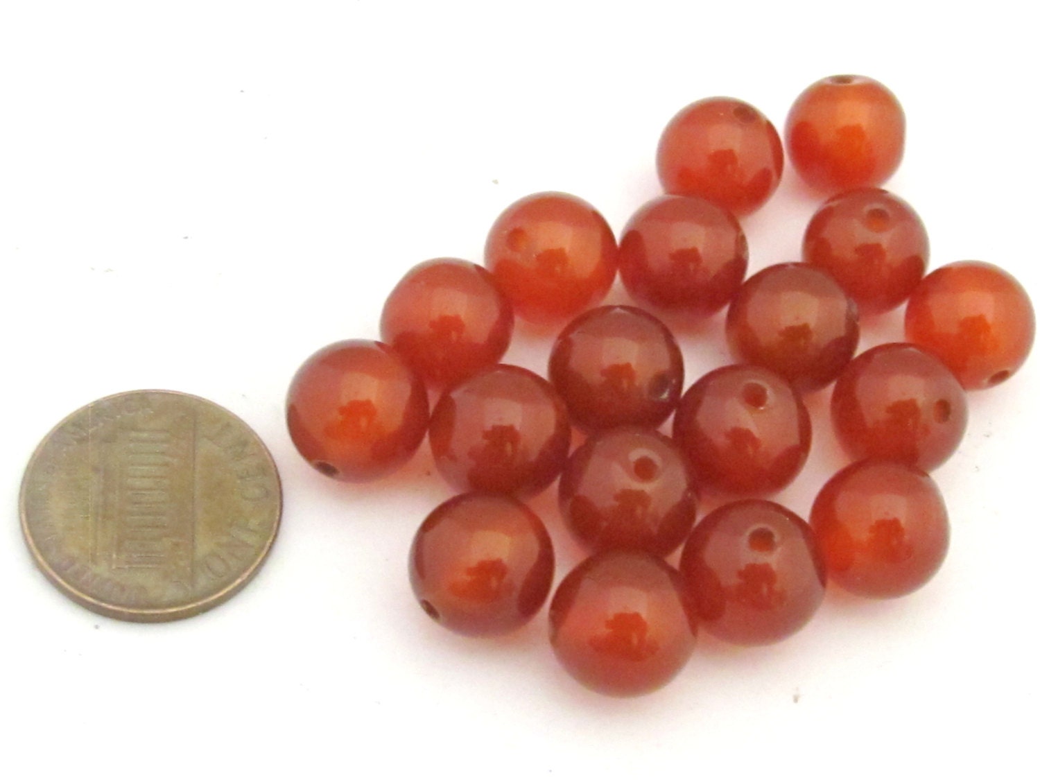 5 BEADS - Round Agate gemstone beads 10 mm size - GB020B