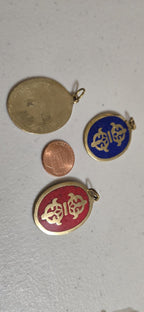 1 PENDANT - Tibetan vajra symbol brass pendant from Nepal - PM449