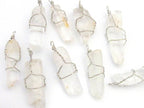 1 Pendant - Clear quartz point wire wrapped pendant - PM328A