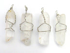 1 Pendant - Clear quartz point wire wrapped pendant - PM328A