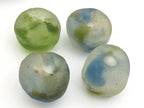 4 BEADS - 20 mm to 23 mm size Large thick recycled peacock blue green african glass beads - AB001