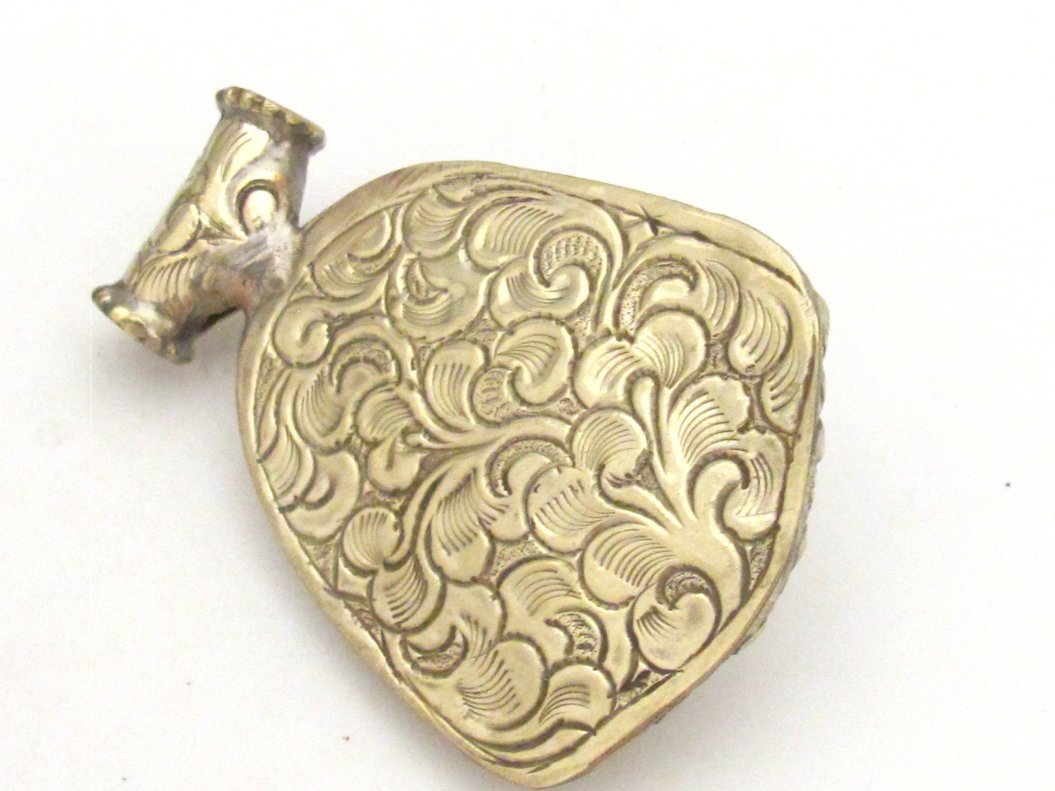 Tibetan silver blue Buddha pendant with floral repousse details - PM336B
