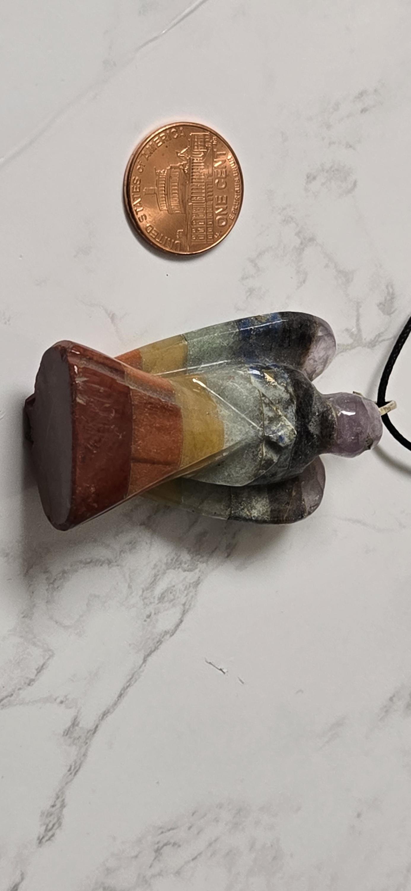 1 pendant - Seven Chakra Angel Pendant | Gemstone Angel Charm | Amethyst Lapis Aventurine gemstone angel | Spiritual Jewelry PM224B
