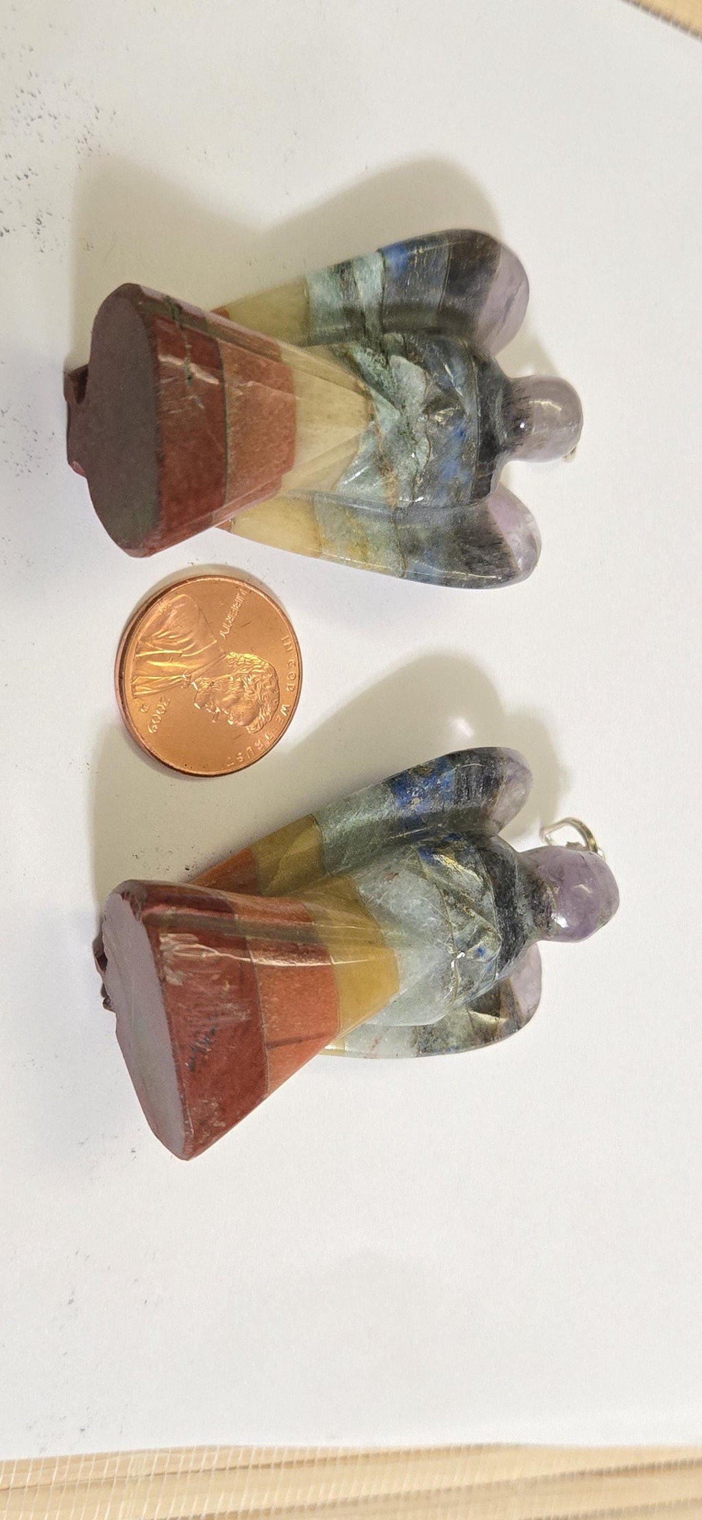 1 pendant - Seven Chakra Angel Pendant | Gemstone Angel Charm | Amethyst Lapis Aventurine gemstone angel | Spiritual Jewelry PM224B